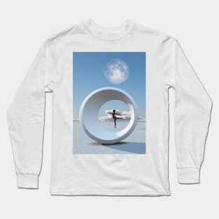 Woman dances in desert Long Sleeve T-Shirt